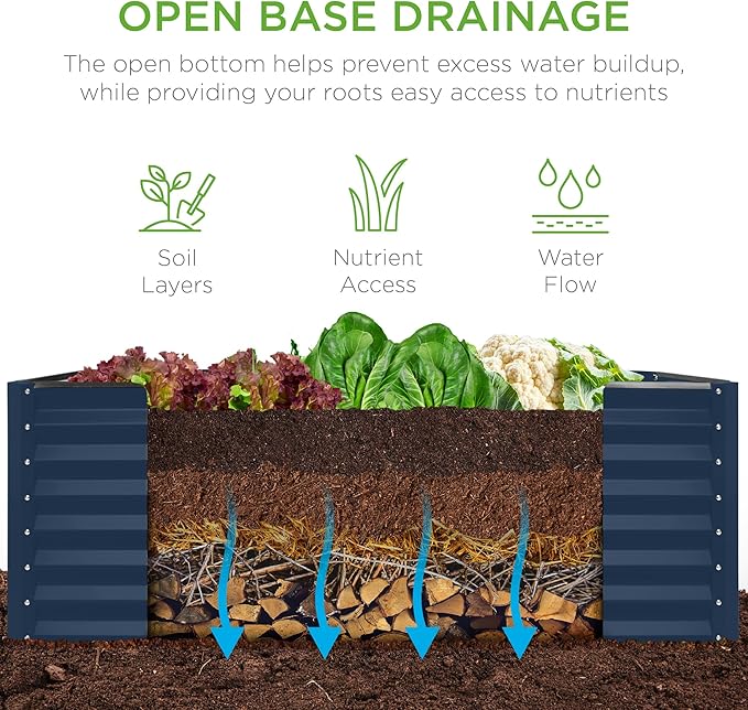 Best Choice Products 4x2x2ft Outdoor Metal Raised Garden Bed, Deep Root Box - Image 5