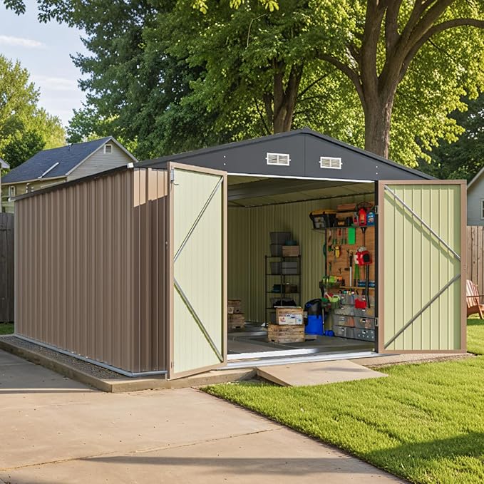 Patiowell 10 x 12 FT Metal Storage Shed by Patiowell