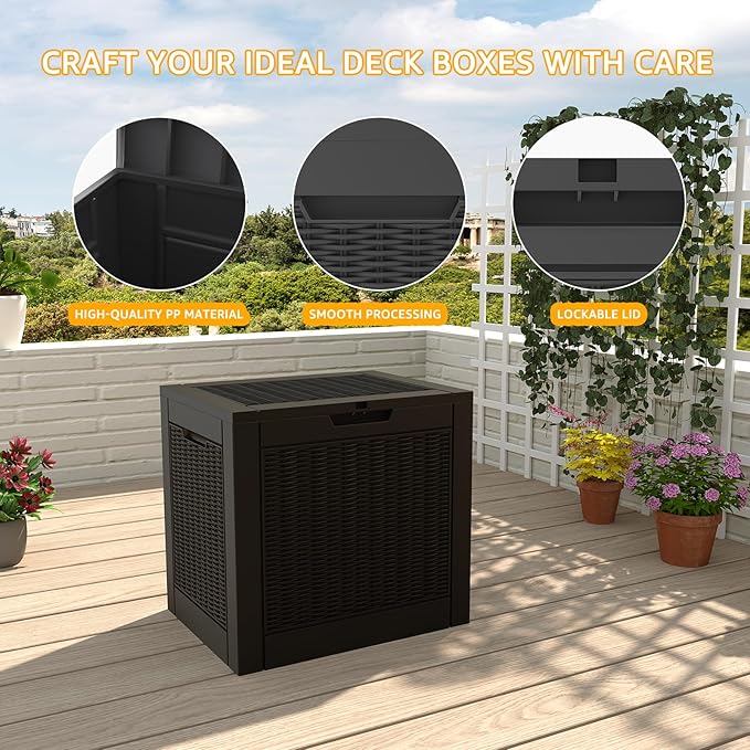 DRATO 31 Gallon Deck Box, Outdoor Storage Box - Image 6