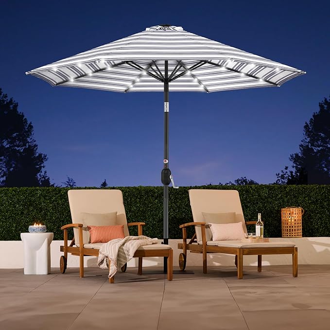 Best Choice Products 10ft Solar Polyester LED Lighted Patio Umbrella w/Tilt - Image 5