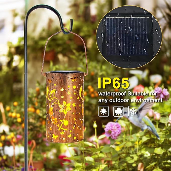 4 Pack Solar Lanterns Outdoor Waterproof Hummingbirds Birthday Gifts - Image 4