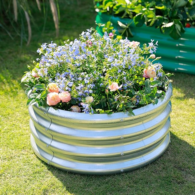 Land Guard 2 Pack 2×2×1ft Galvanized Raised Garden Bed, Planter Raised Garden - Image 2