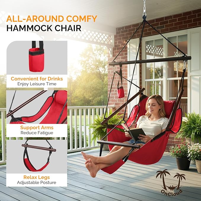 ONCLOUD Upgraded Unique Hammock Hanging Sky Chair, Air Deluxe Swing Seat - Image 2