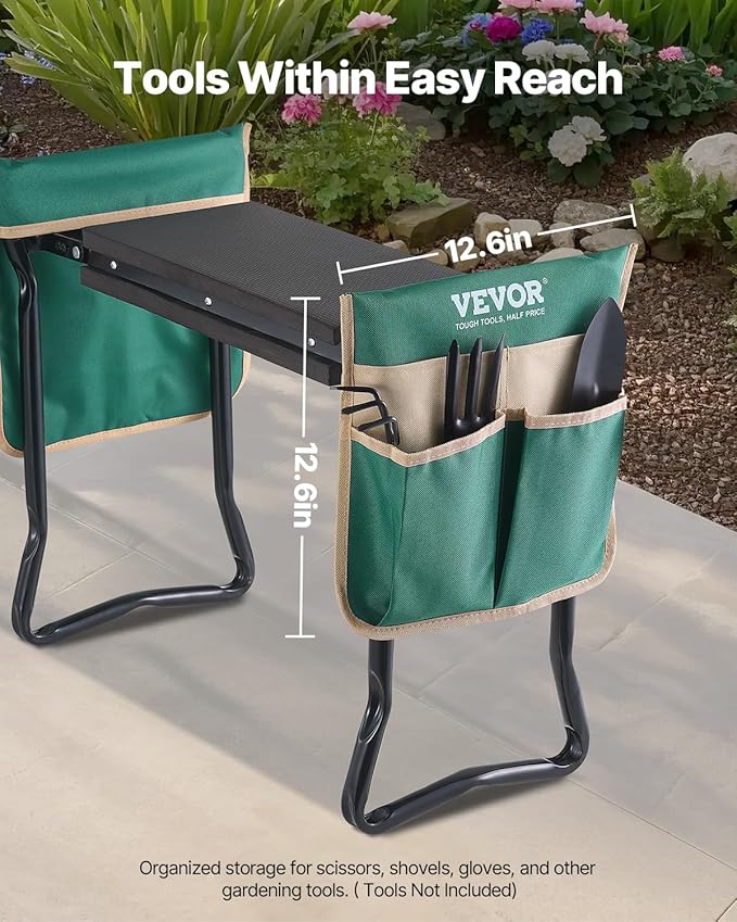 VEVOR Garden Kneeler and Seat, 330 lbs Load Capacity, Foldable Garden Stool - Image 7