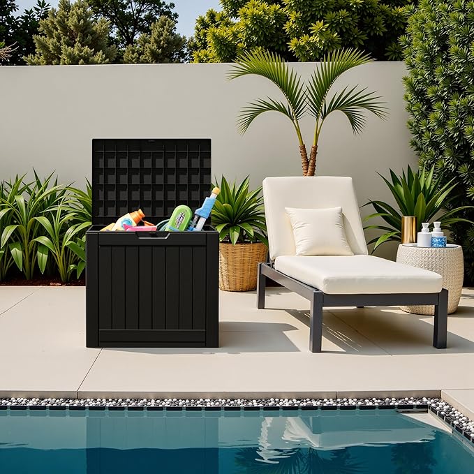 Flamaker Resin Deck Box 40 Gallon Waterproof Outdoor Indoor Storage Box - Image 2
