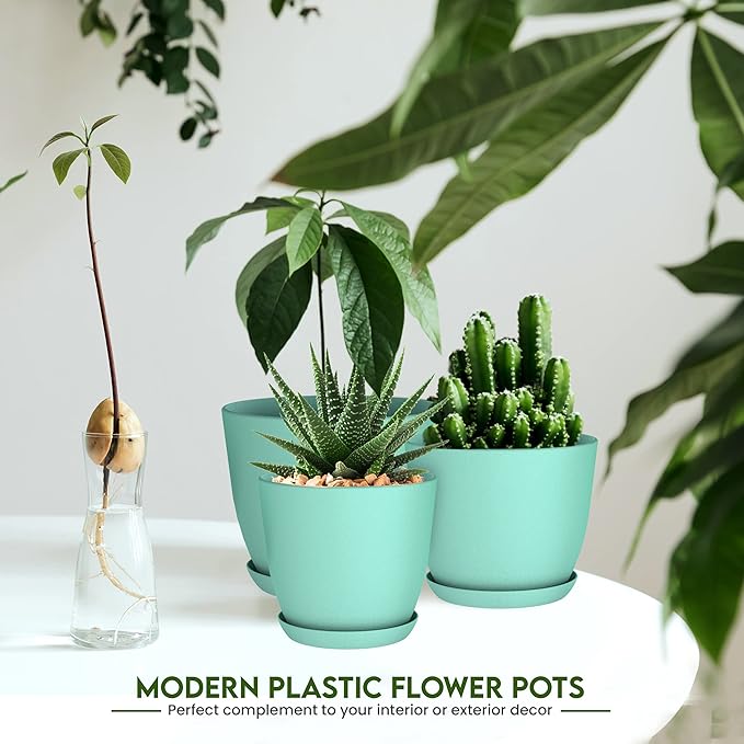 Utopia Home - Plant Pots Indoor - 7/6.6/6/5.3/4.8 Inches Flower Pots - Image 5