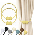 Hion Magnetic Curtain Tiebacks Golden 2pcs, Curtain Tiebacks Buckles Holdbacks by Hion