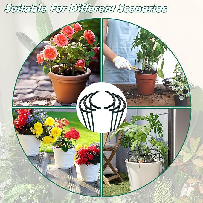 Mwellewm 10 Pack Plant Support Plant Stakes Metal Half Round Search Support - Image 5