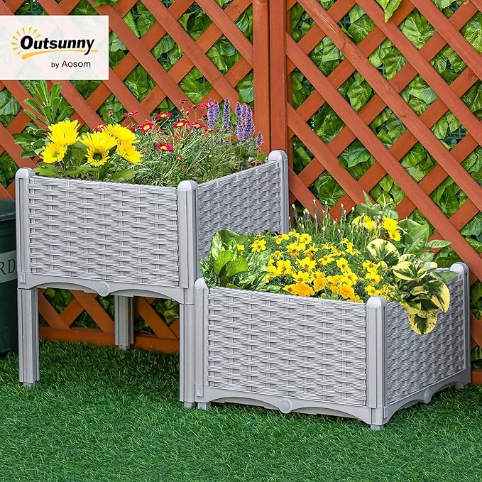 Outsunny 2 Piece Raised Garden Bed - Image 2