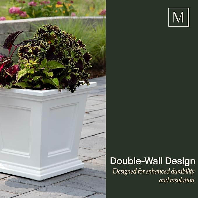 Mayne Fairfield 16-Inch Square Planter – Self-Watering, Weather-Resistant - Image 5