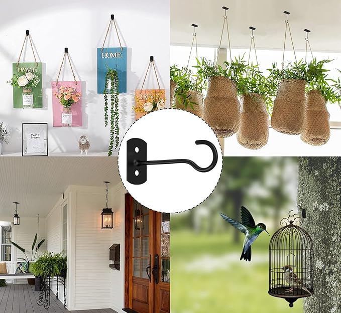20Pack Plant Hooks Bulk 6in Metal Plant Hook Shepherds Hook Decorative Wall - Image 5