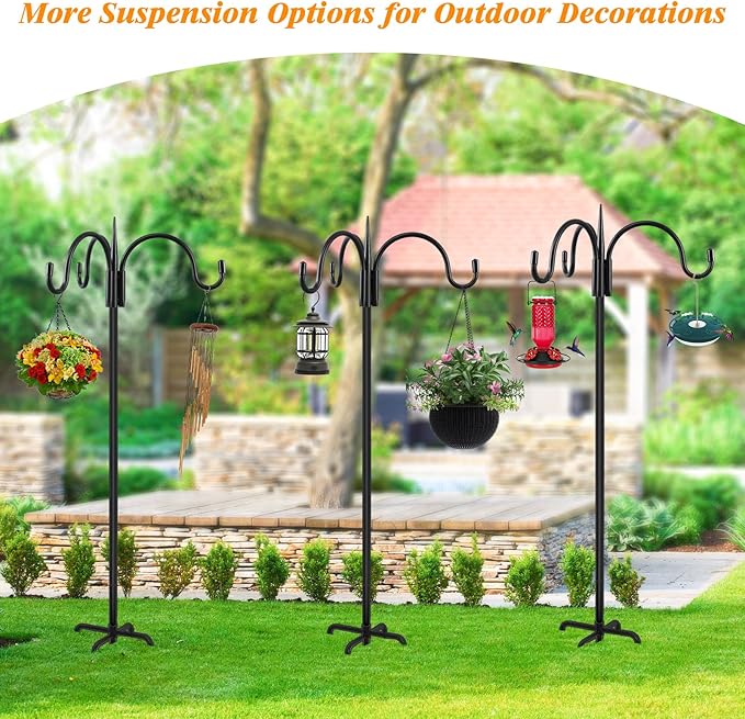 FEED GARDEN [Upgrade Version 92 Inch Three Shepherd Hooks - Image 6