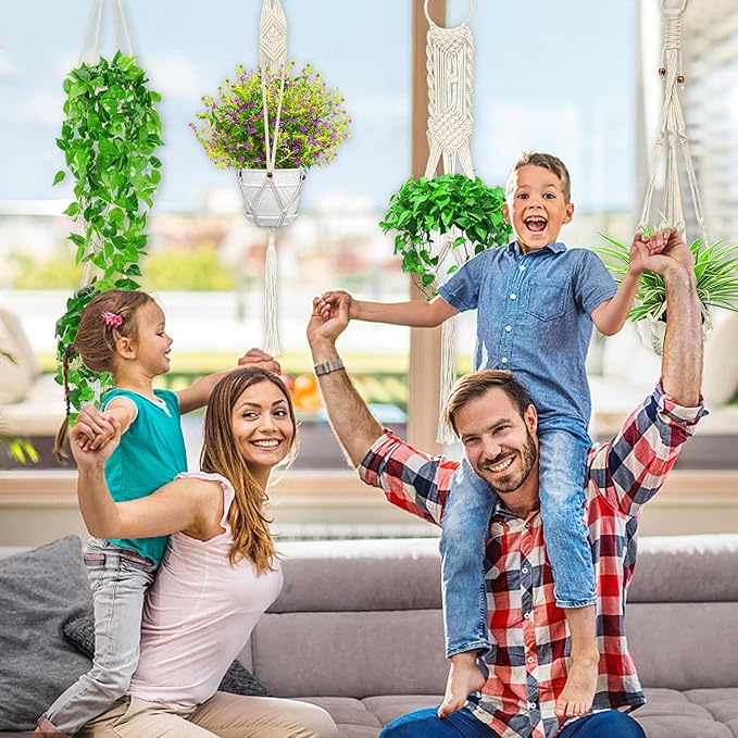 IGaiety Macrame Plant Hanger, 7 Pack Plant Hanger Indoor Hanging Planters - Image 5