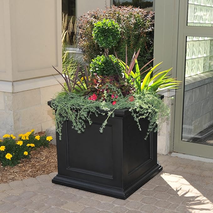 Mayne Fairfield 28-Inch Square Planter – Weather-Resistant Planter - Image 4