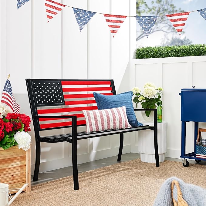 Best Choice Products Outdoor Bench 2-Person Steel Indoor/Outdoor Bench - Image 4