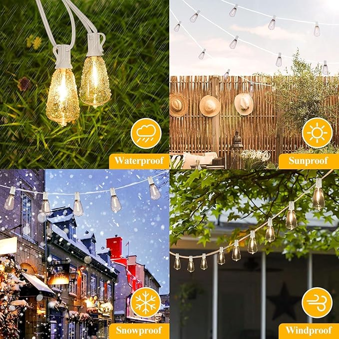 Brightever Outdoor String Light 25 FT, ST38 Patio Lights - Image 5