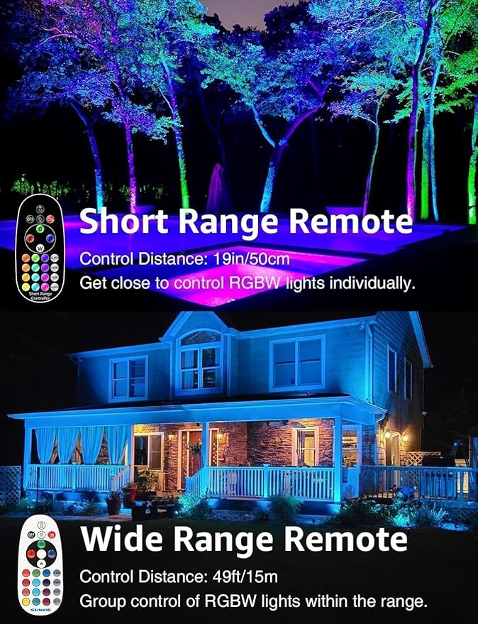 SUNVIE Christmas RGB Low Voltage Landscape Lights 12W LED Color Changing - Image 3