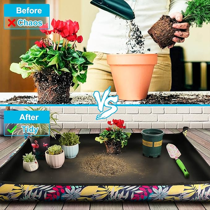 Extra Large Repotting Mat for Indoor Plant Transplanting and Mess Control - Image 2