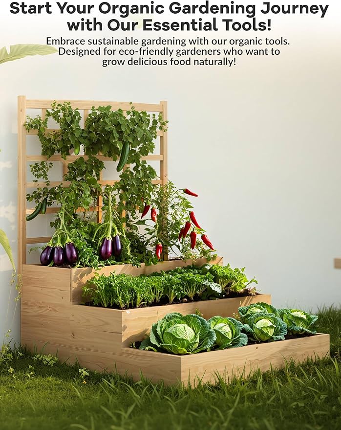 3-Tier Elevated Garden Planter, Wooden Vertical Raised Bed - Image 5