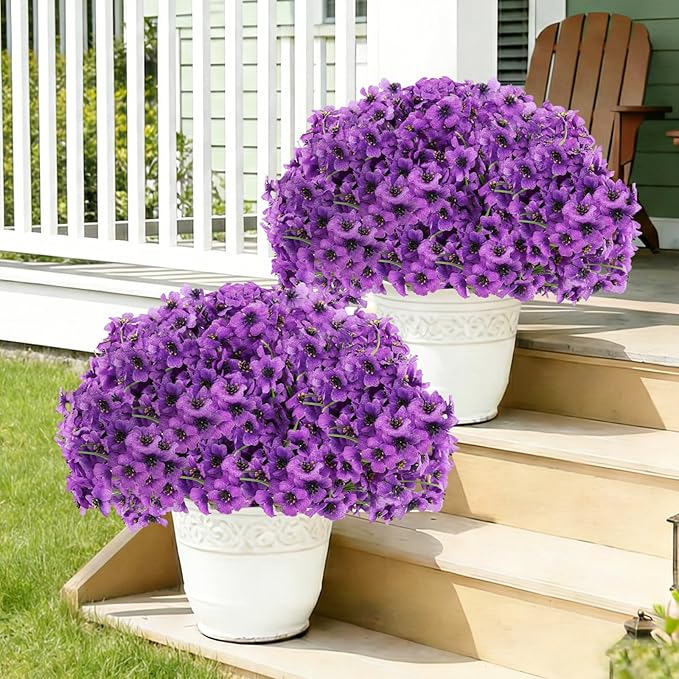 60 Pack Artificial Flowers for Outdoor Indoor Fake Plants, Faux Silk Flowers - Image 5