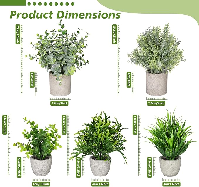 Fake Plants, Eucalyptus Greenery Plastic Fake Green Grass Plants - Image 4