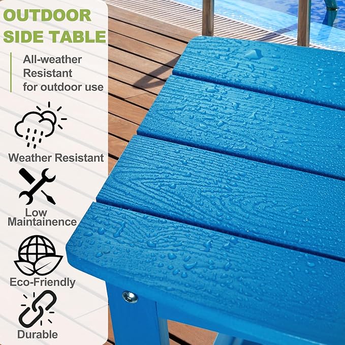 Y&M Outdoor Side Table, HIPS Adirondack Small Single Table, Waterproof Square - Image 8