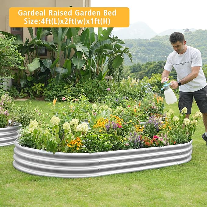 Garden 2Pcs 4x2x1ft Galvanized Raised Garden Bed Kit - Image 6