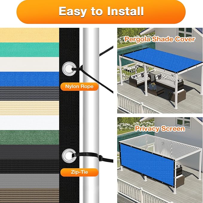Artpuch Outdoor Pergola Shade Cover 6' X 24' Sun Shade Cloth - Image 5