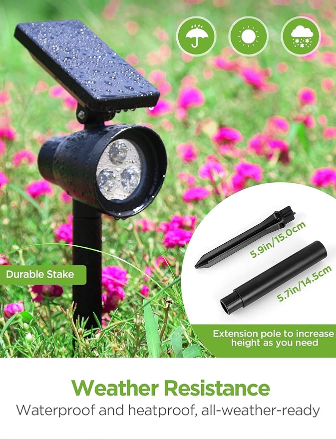 InnoGear Solar Lights for Outside, Outdoor Landscape Spotlight Waterproof - Image 5