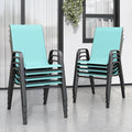 Patio Chairs Set of 8, Stackable Outdoor Dining Chairs by Vimstora