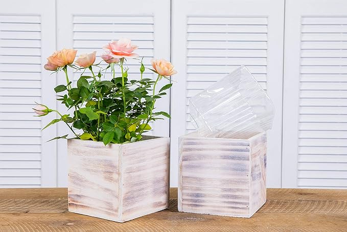 Wooden Planter Box l Rustic Barn Whitewash - Image 4