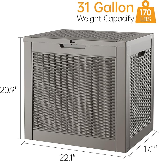Outdoor Storage Box, Resin Deck Boxes Indoor and outdoor, Waterproof Storage - Image 2