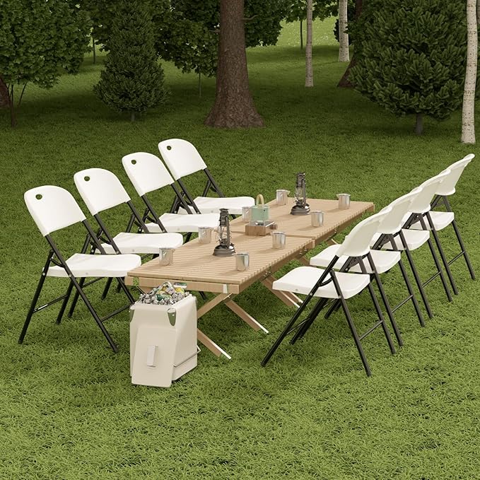 Nazhura 350 Weight Limit Heavy Duty Plastic Folding Chair - Image 8