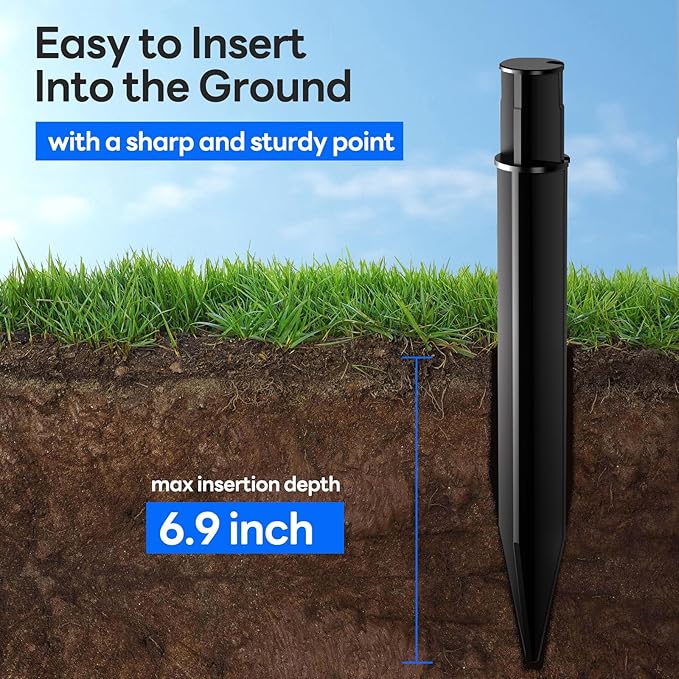8 Pack Reinforced Ground Stakes, 0.83" x 8.27" Solar Lights Spikes, ABS Plastic - Image 6