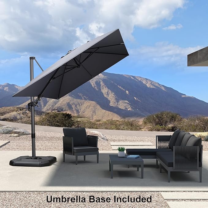 PURPLE LEAF 8.2' X 11.5' Tilting Patio Umbrella - Image 2