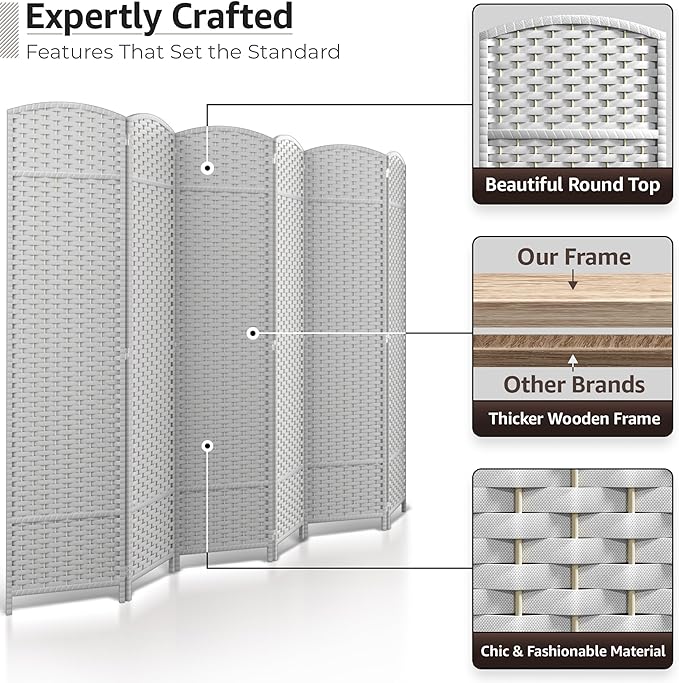 Sorbus 6 Panel Room Divider 6 ft. Tall - Image 3