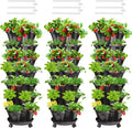 Strawberry Vertical Planters Tower Garden 3 Pack, 7 Tiered Stacking Herb by Tectsia