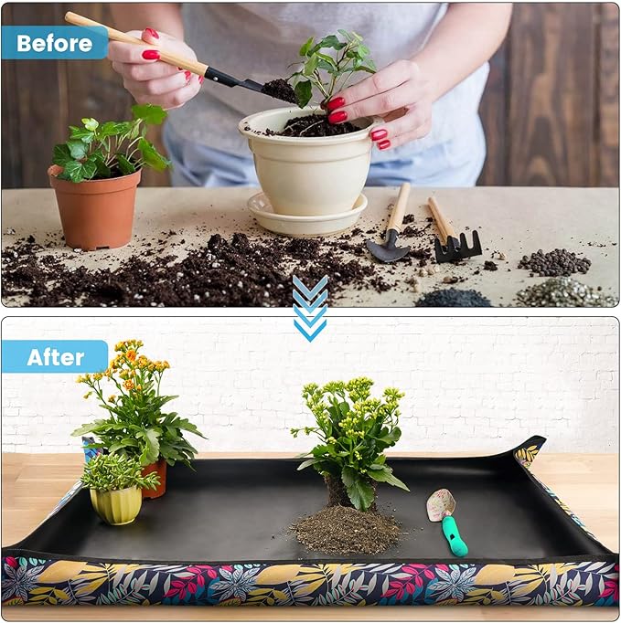 Extra Large Repotting Mat for Indoor Plants Transplanting and Dirt Control - Image 2