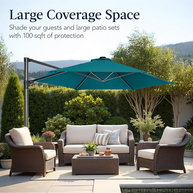 Best Choice Products 10ft Offset Cantilever Hanging Market Patio Umbrella - Image 4