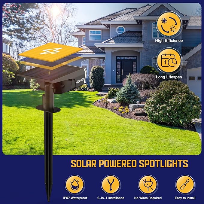 Kyosho Solar Spot Lights Outdoor, IP67 Waterproof Solar Lights - Image 5