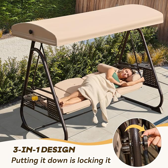 3 in 1 Outdoor Porch Swing - Image 3