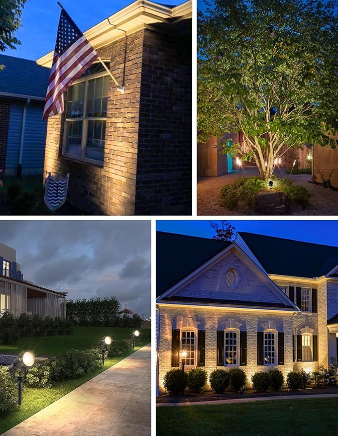 Dusk to Dawn Outdoor Lighting, 3000K Warm White LED Landscape Spotlights - Image 6