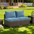 Wisteria Lane Patio Furniture Set, 2 Pieces Armless Wicker Outdoor Furniture by WisteriaLane