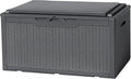 Flamaker Deck Box with Cushion 100 Gallon Waterproof Resin Storage Box with Air by Flamaker
