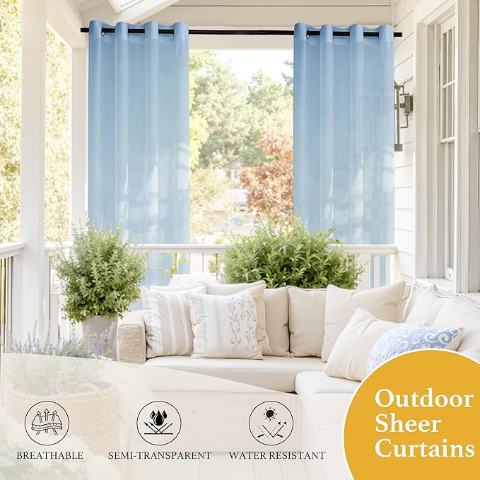 RYB HOME Sheer Curtains Outdoor - Image 5