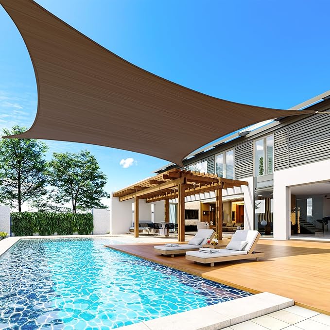 Quictent 20x16ft 185G HDPE Rectangle Sun Shade Sail Canopy 98% UV Block Outdoor - Image 7