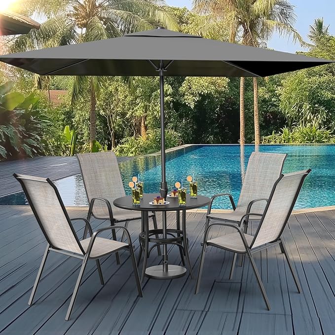 VINGLI Patio Chairs Set of 4 – Stackable Outdoor Dining Chairs - Image 2
