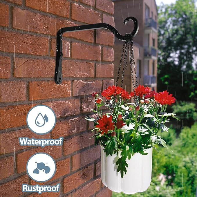 BOLITE Plant Hangers, 6 Inch Hanging Plant Brackets Outdoor Indoor, Wall Hooks - Image 3