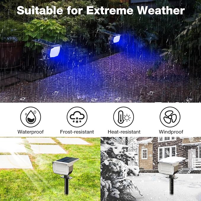 nipify 4 Pack Solar Spot Lights Outdoor, Solar Powered Waterproof Spotlight - Image 5