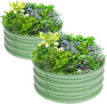2Pcs 2X2X1ft Round Raised Garden Bed Kit, Galvanized Raised Garden Beds Outdoor by Unknown